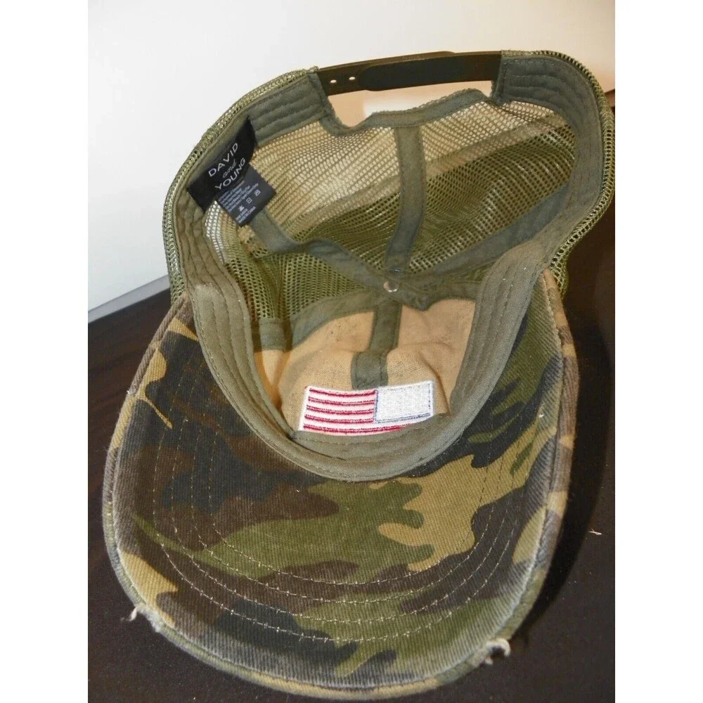 David and Young‎ Camo Trucker Hat Flag  With Tag Never Worn